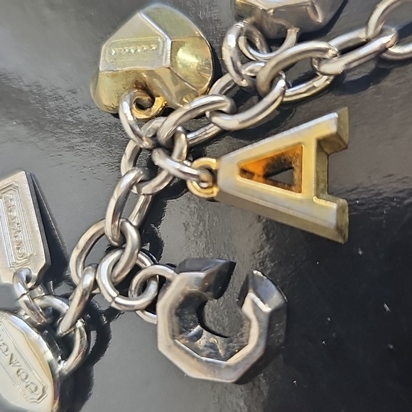 Coach Multi Metallic Letter Keychain Bag charm - Picture 4 of 6